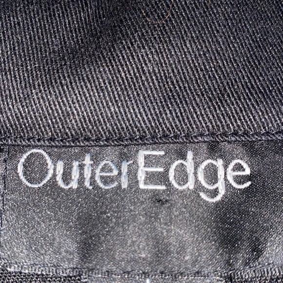 Vintage 90s Outer Edge Utility Jacket Black Twill 4 pocket button closure size L - Picture 9 of 16